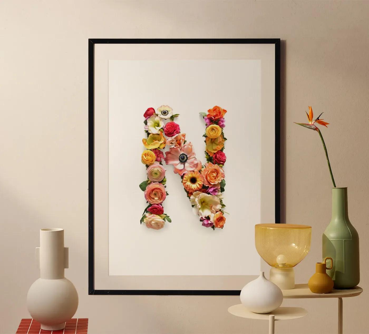 Flower letter N poster da My Tiny Home