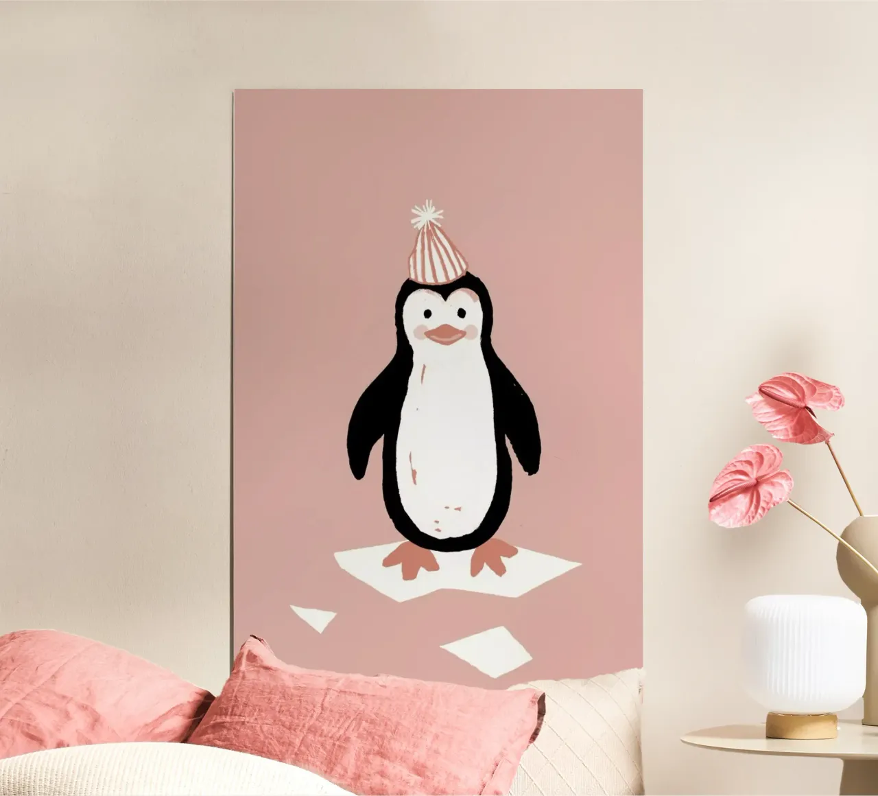 Winter Penguin poster con telaio in plastica da Farina Kuklinski