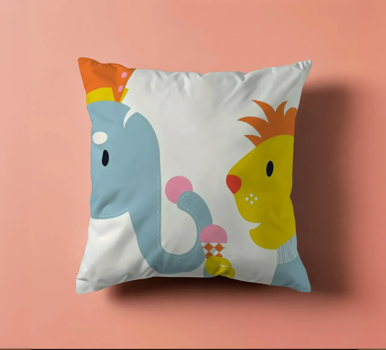 Ice Cream Friends Kissen von Little Flourishes