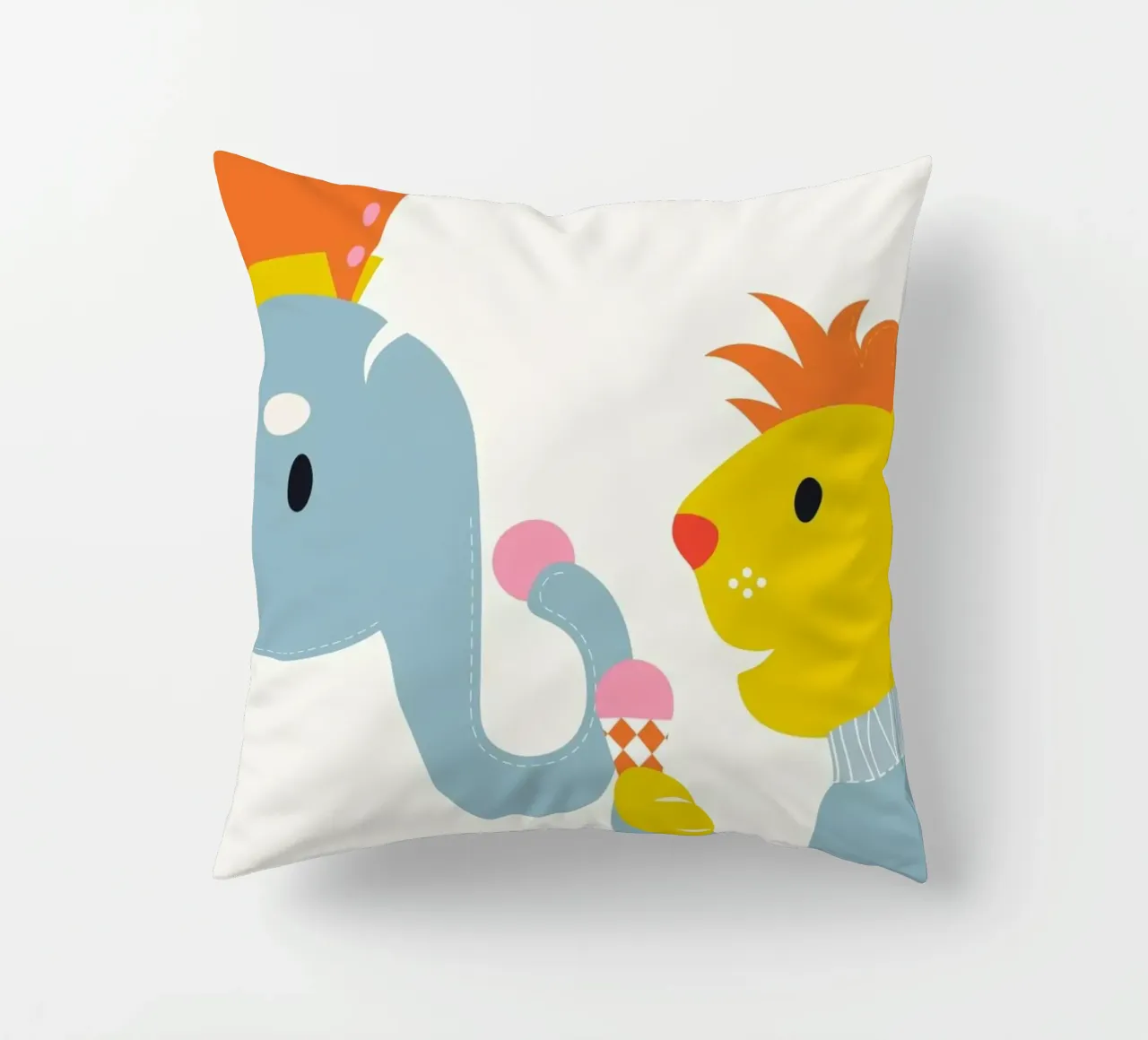 Ice Cream Friends Kissen von Little Flourishes