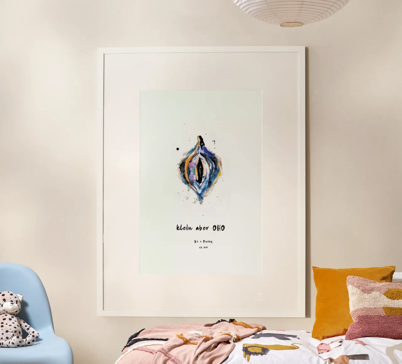 Vulva Painting Small But Great Blue poster da Verena Bonath | 21st aesthetics