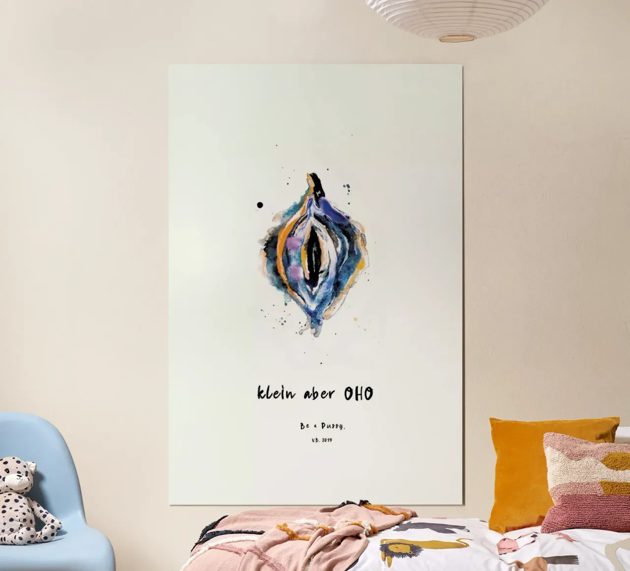 Vulva Painting Small But Great Blue poster da Verena Bonath | 21st aesthetics