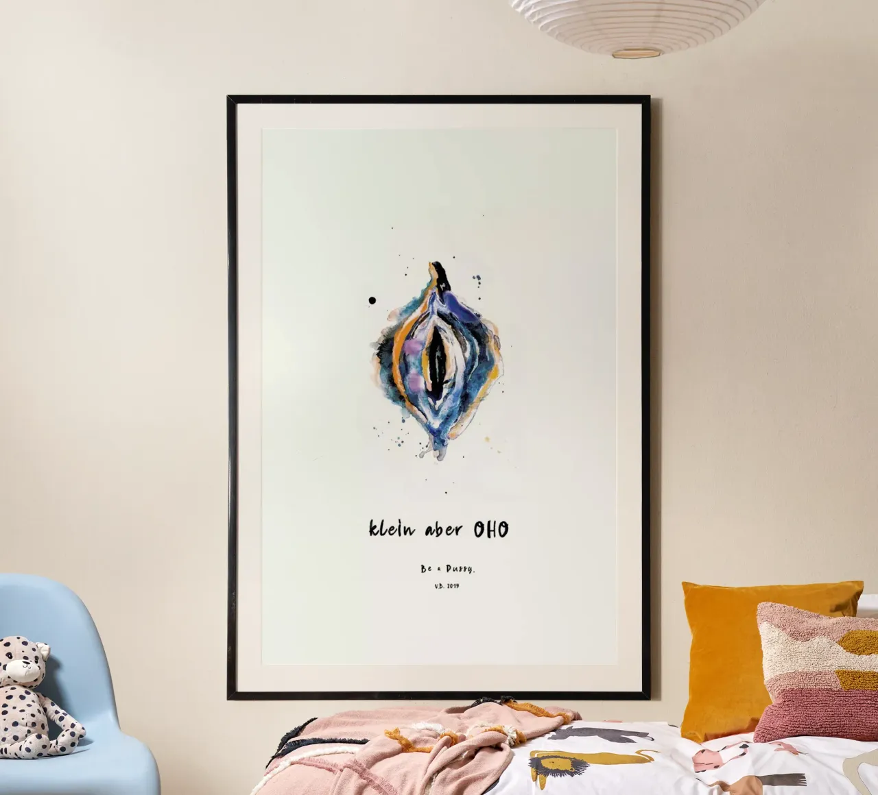 Vulva Painting Small But Great Blue poster da Verena Bonath | 21st aesthetics