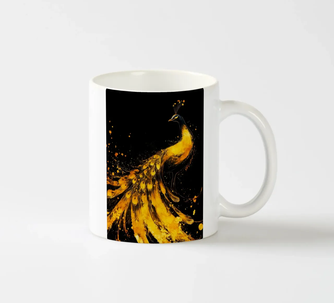 Pavone d'oro tazza in ceramica da Justyna Jaszke JBJart