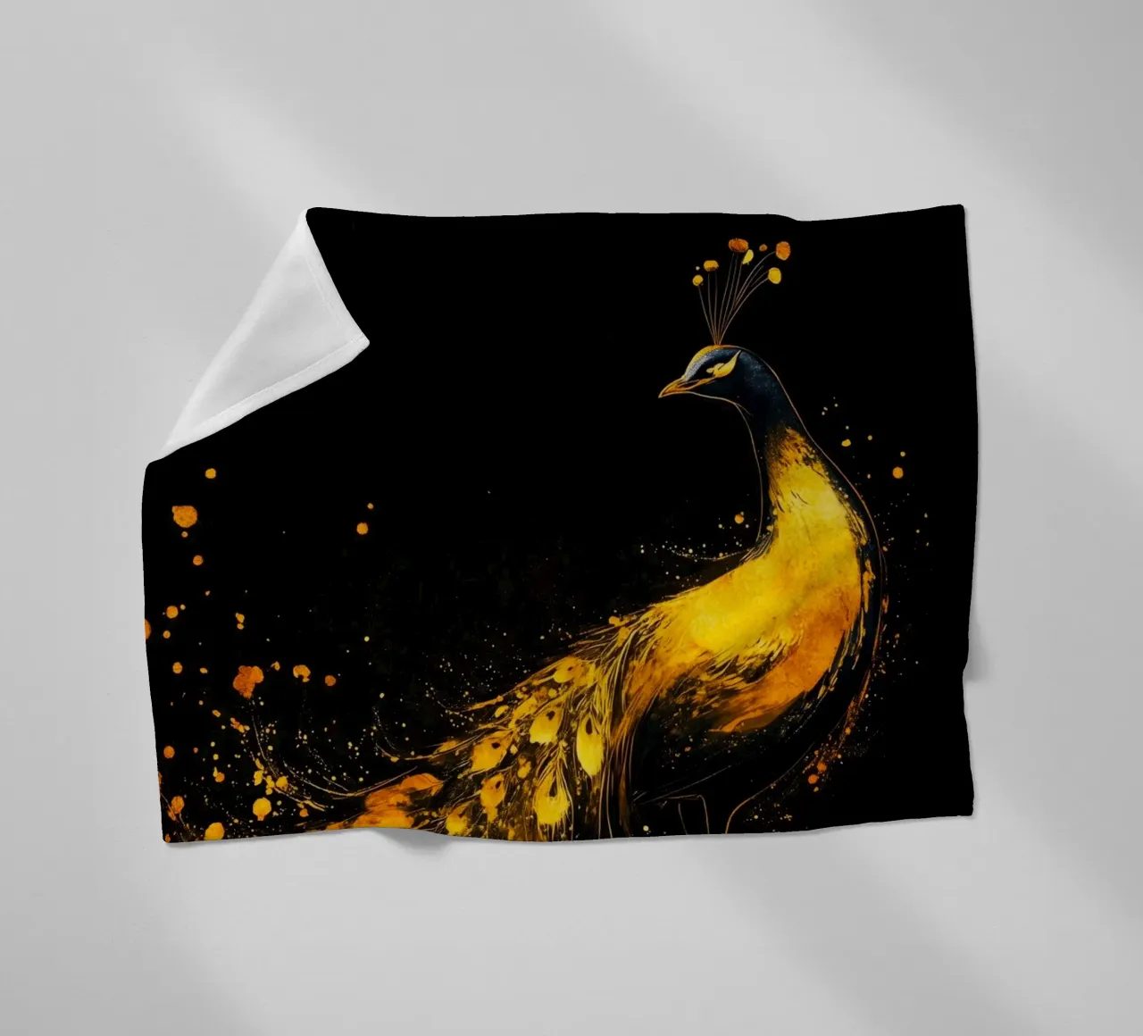 Pavone d'oro coperta in pile da Justyna Jaszke JBJart