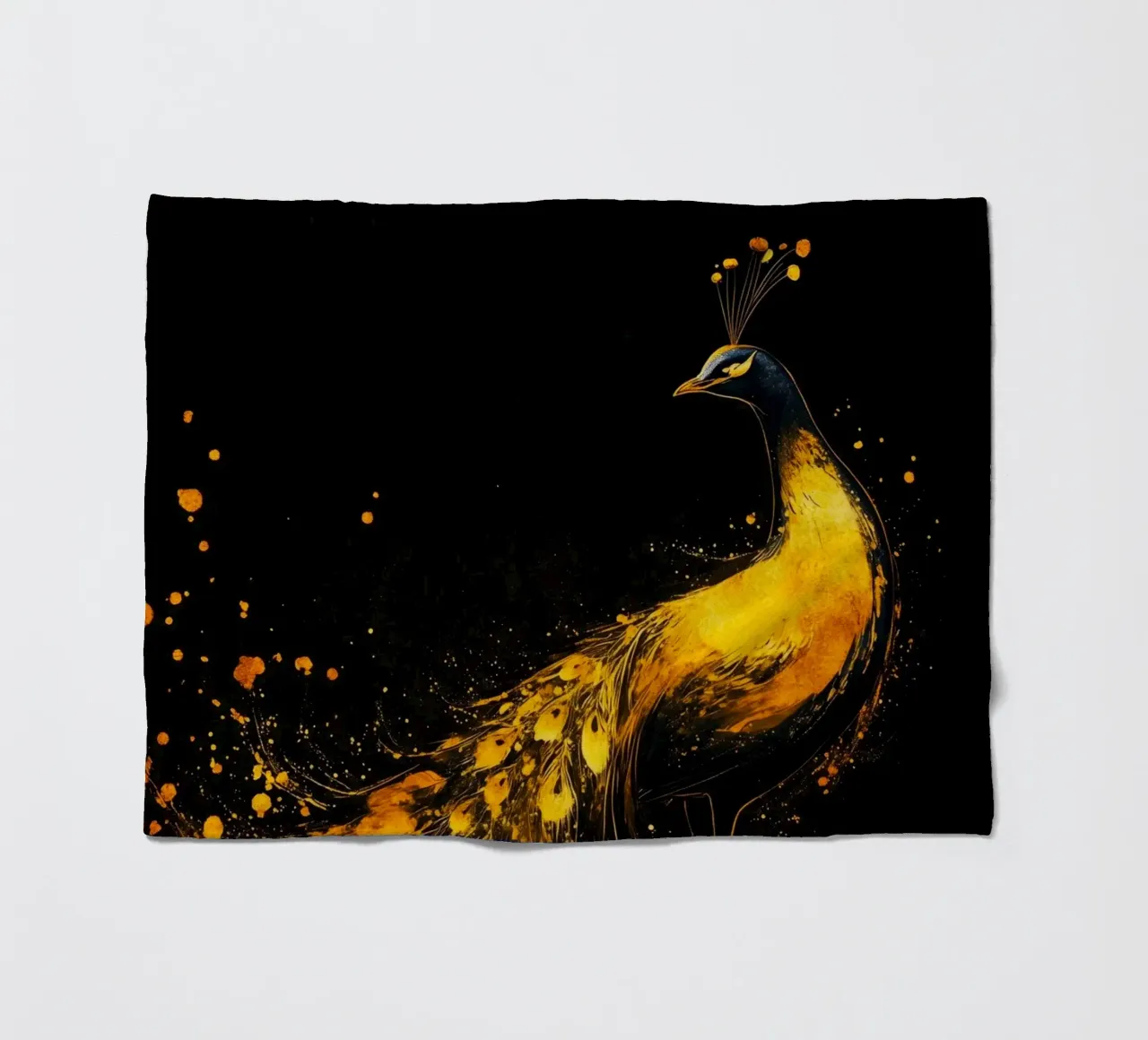 Pavone d'oro coperta in pile da Justyna Jaszke JBJart