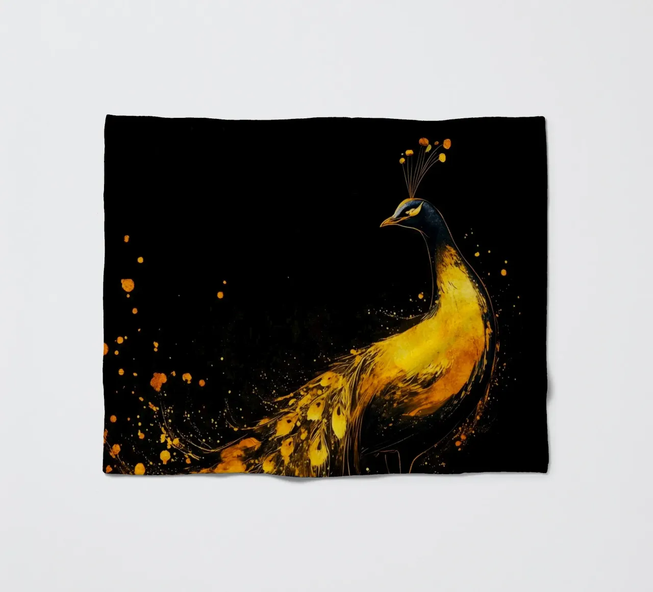 Pavone d'oro coperta in pile da Justyna Jaszke JBJart