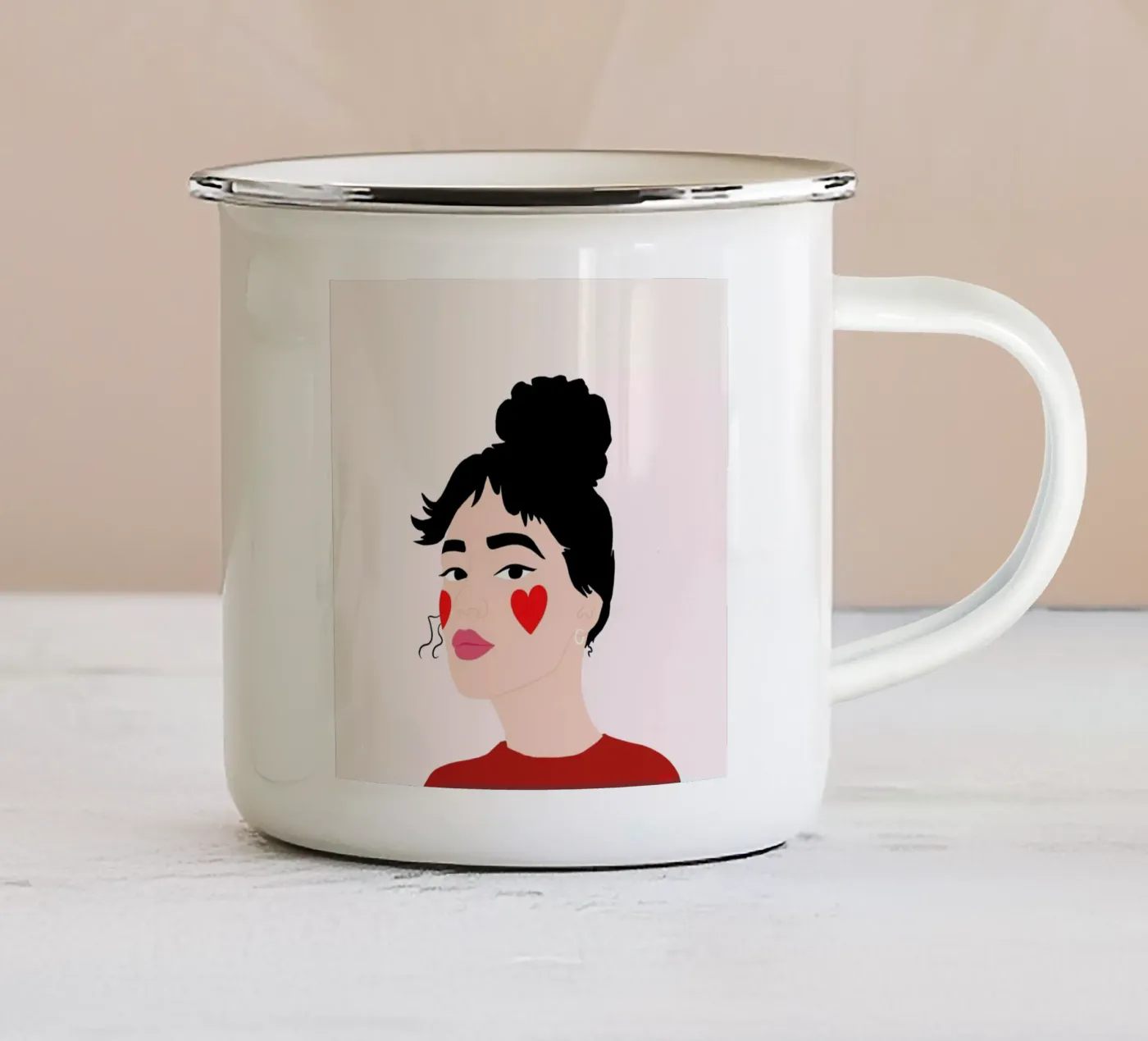 Blush enamel mug by Céleste Wallaert