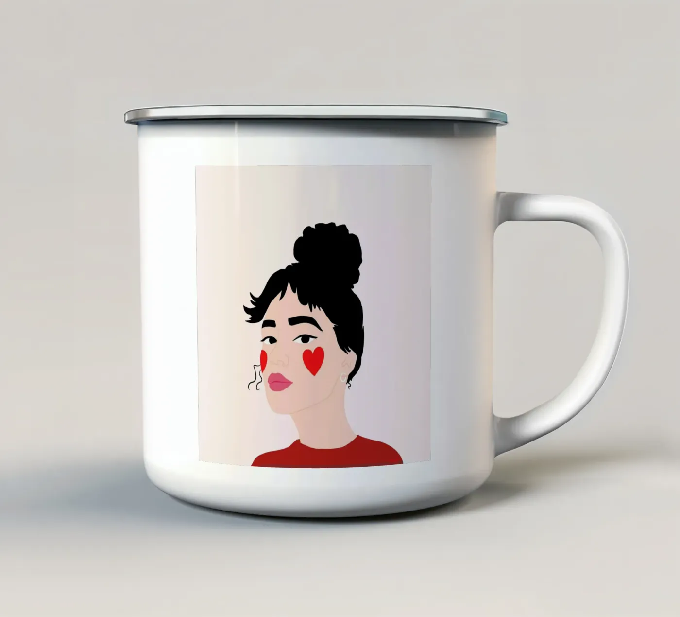Blush enamel mug by Céleste Wallaert