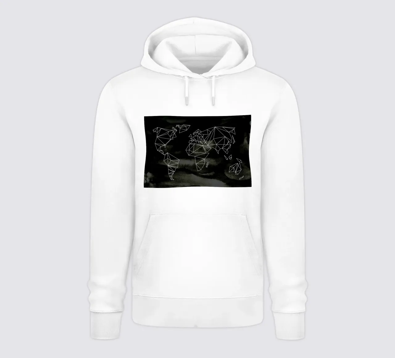 Geometrical World - Black Aquarell felpa con cappuccio da Studio Nahili