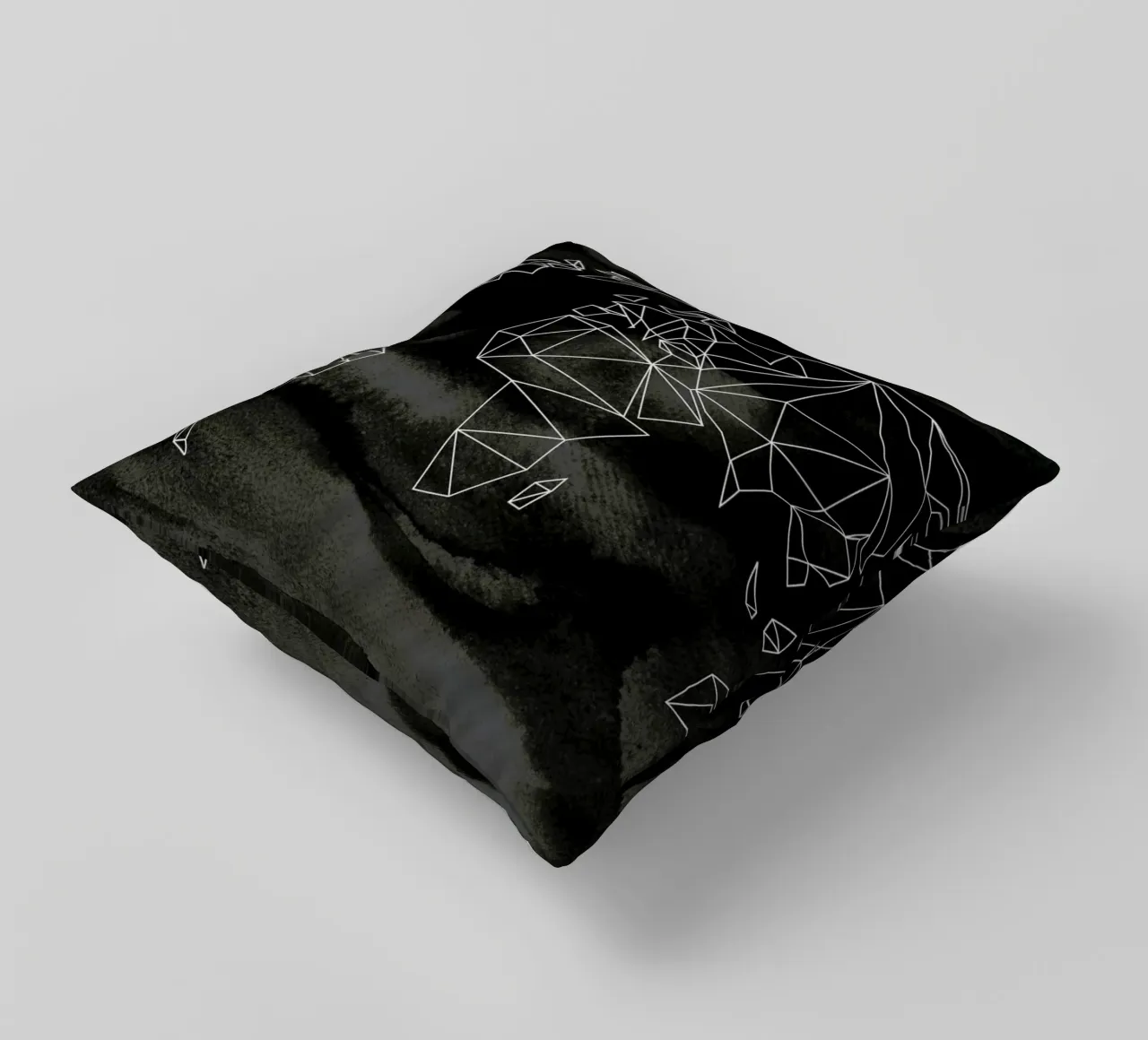 Geometrical World - Black Aquarell cuscino da Studio Nahili