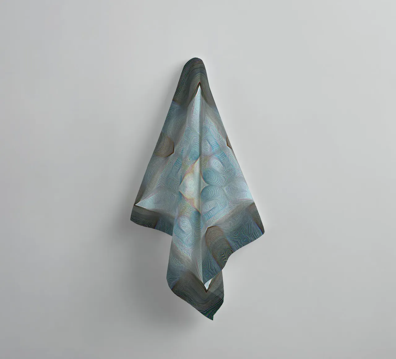 4 coins kaléidoscope avec des lignes de formes à motifs, bleuâtre serviette de bain de Gürsel Yesil Digital Art