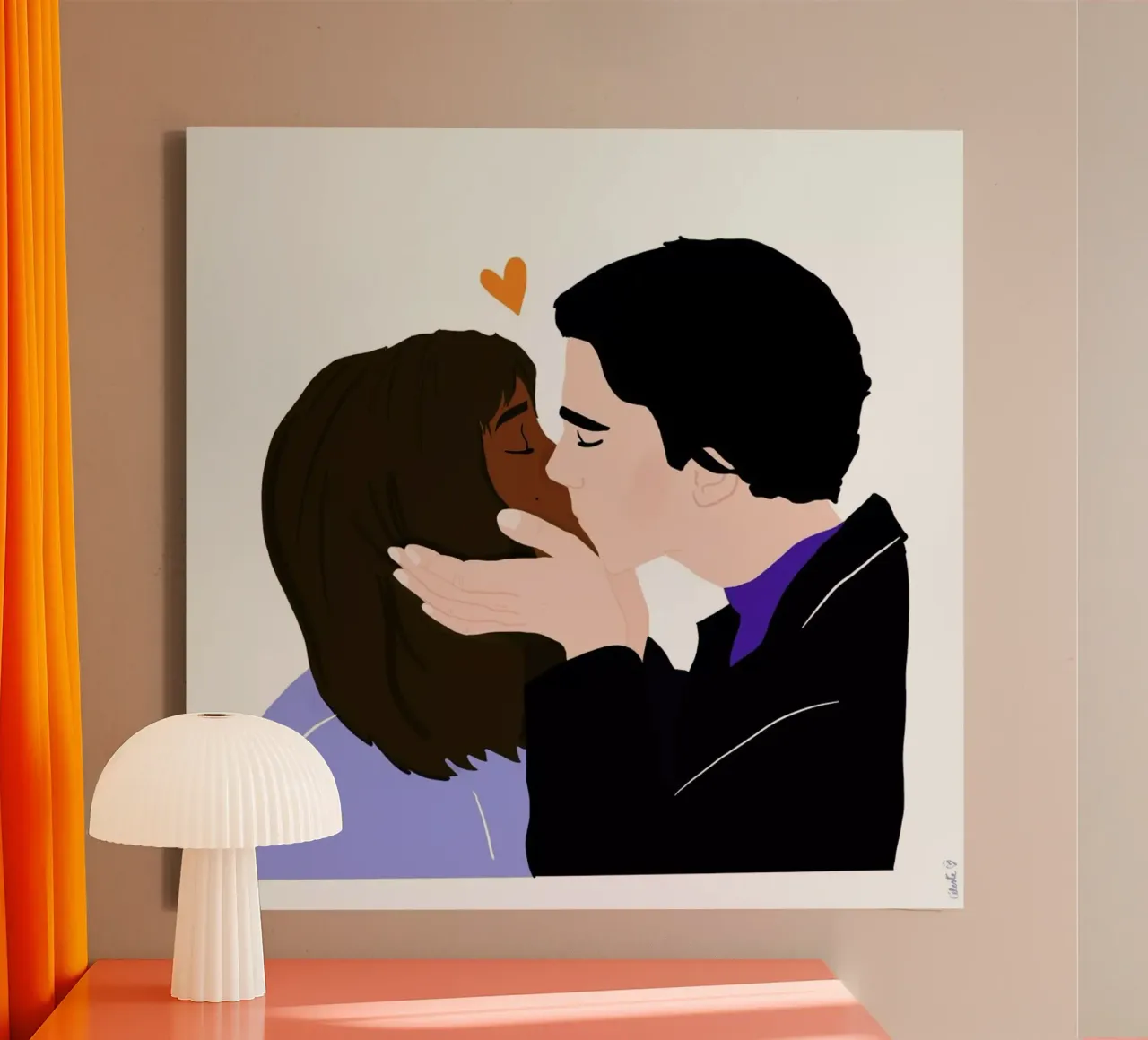 Embrassez qui vous voudrez I canvas met Baklijst van Céleste Wallaert