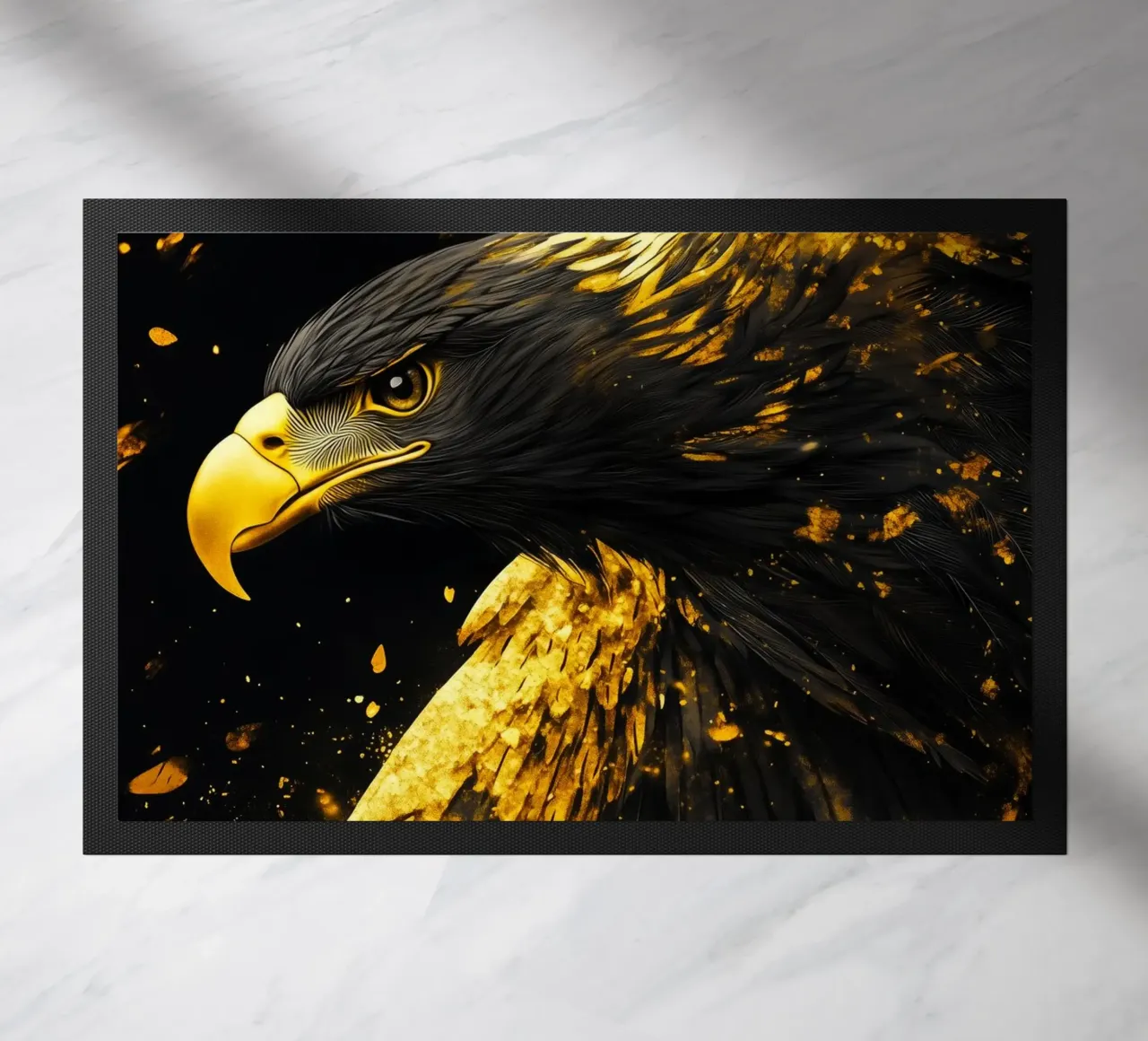 Golden eagle doormat by Justyna Jaszke JBJart