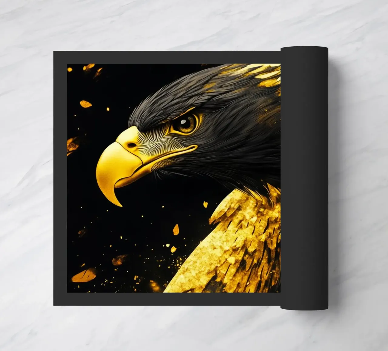 Golden eagle doormat by Justyna Jaszke JBJart