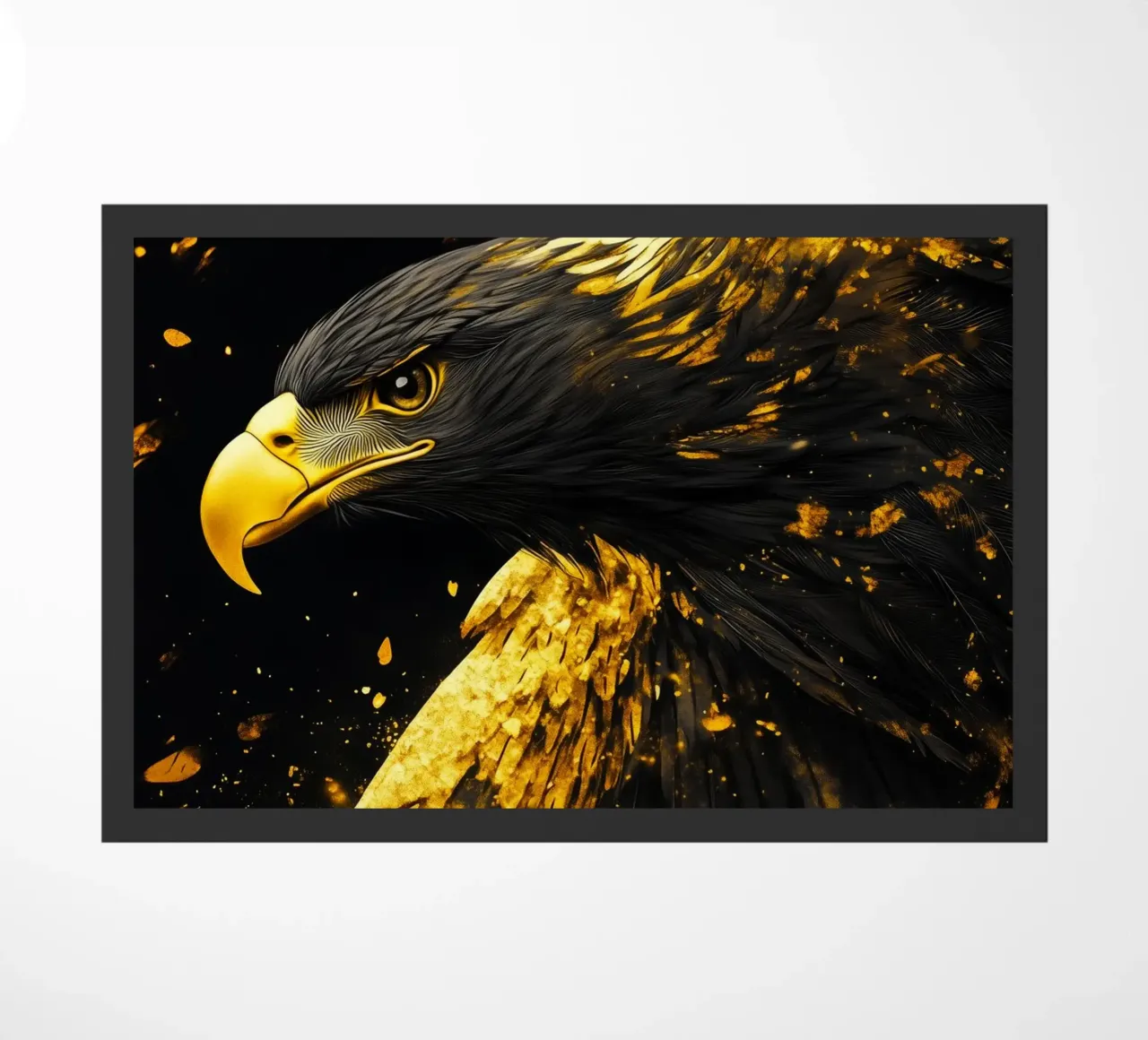 Golden eagle doormat by Justyna Jaszke JBJart