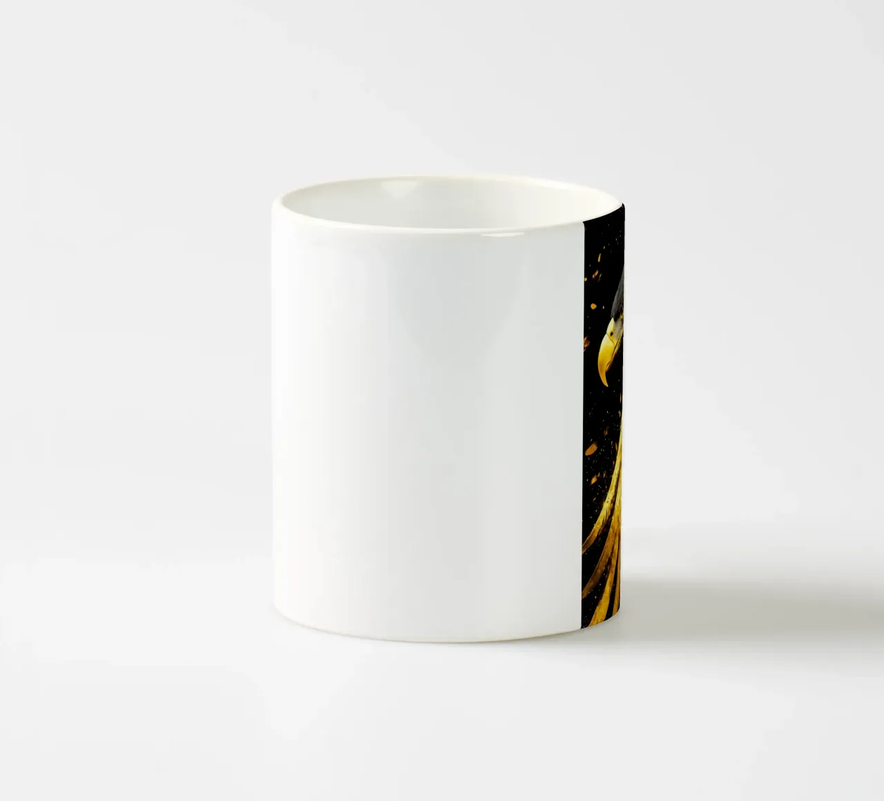Golden eagle ceramic mug by Justyna Jaszke JBJart