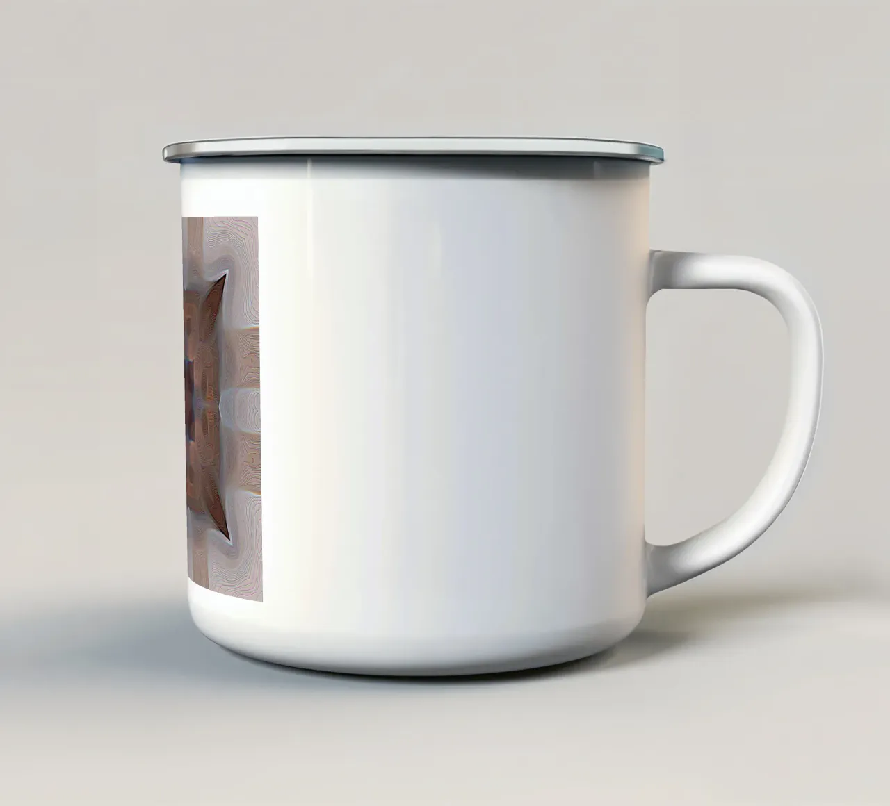 4 coins kaléidoscope avec lignes formes à motifs en rouge-brun mug en émail de Gürsel Yesil Digital Art