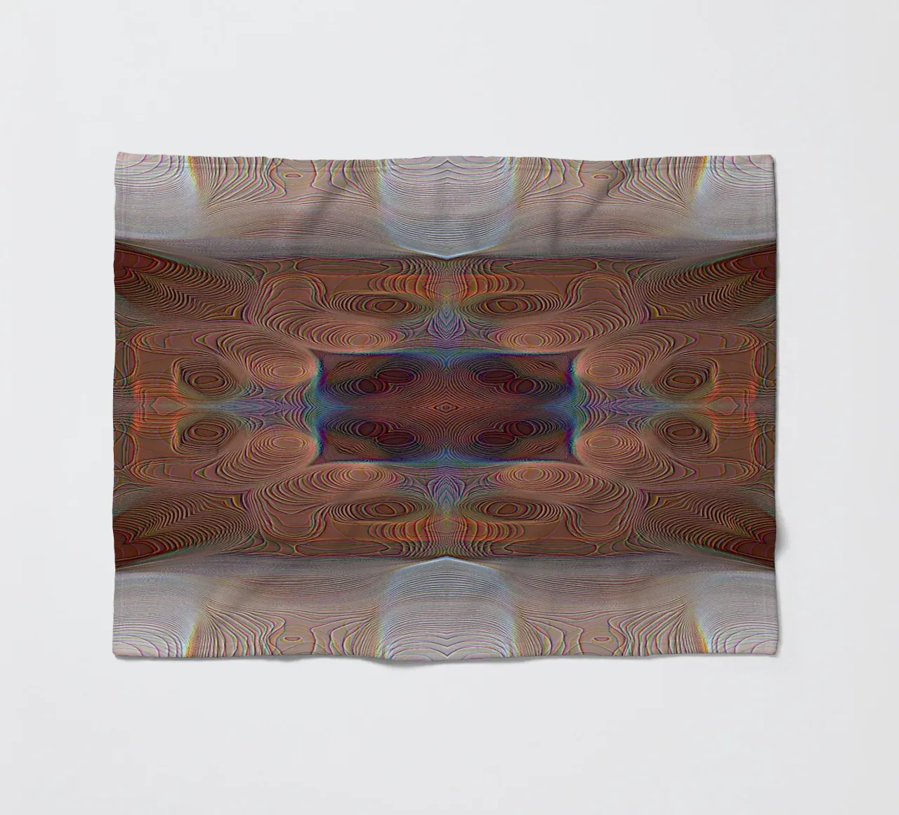 4 Ecken Kaleidoskop mit Linien gemusterte Formen in rotbraun Fleecedecke von Gürsel Yesil Digital Art