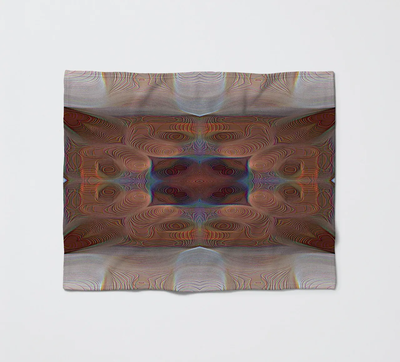 4 Ecken Kaleidoskop mit Linien gemusterte Formen in rotbraun Fleecedecke von Gürsel Yesil Digital Art