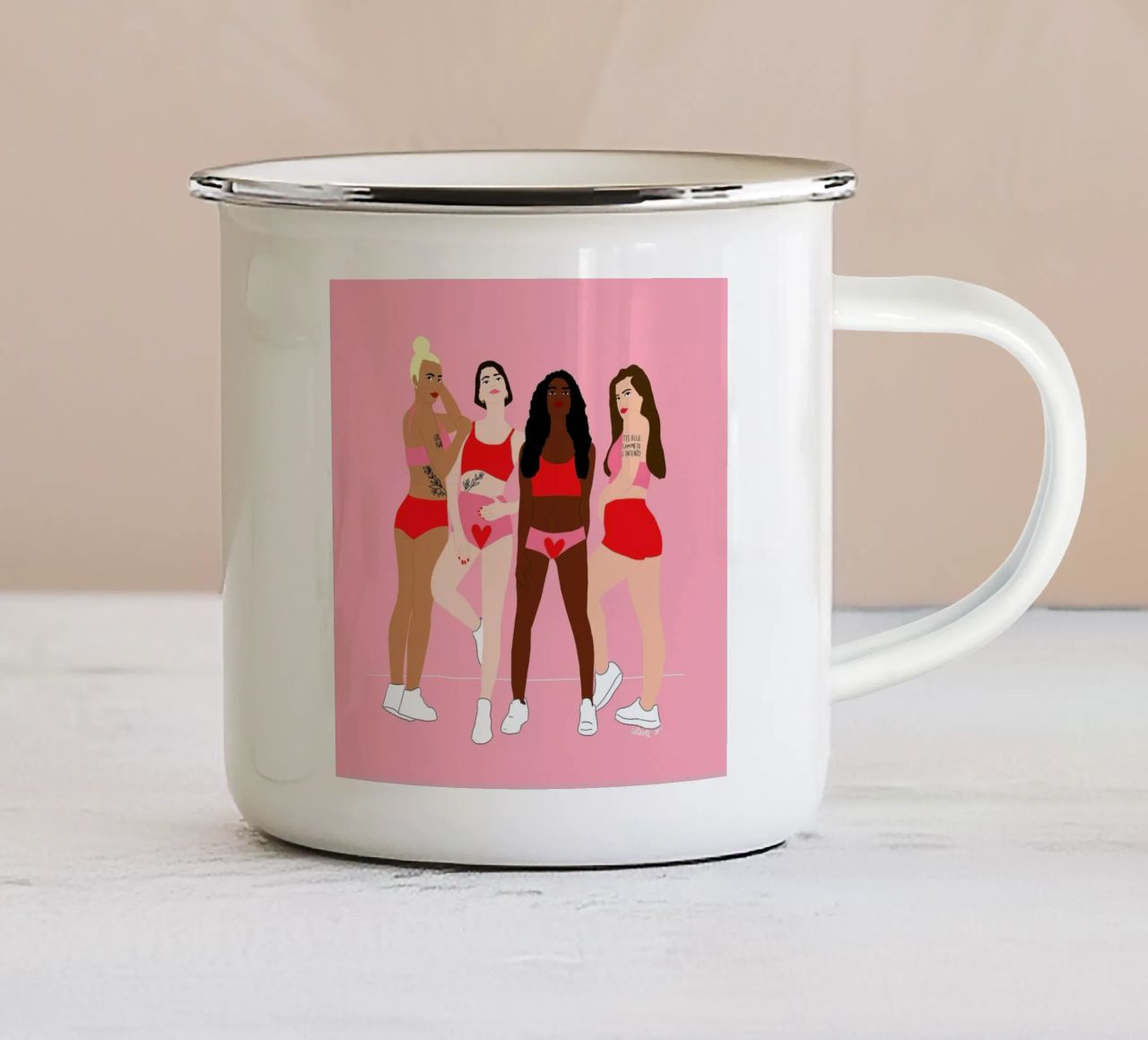 T'es belle comme tazza in smalto da Céleste Wallaert