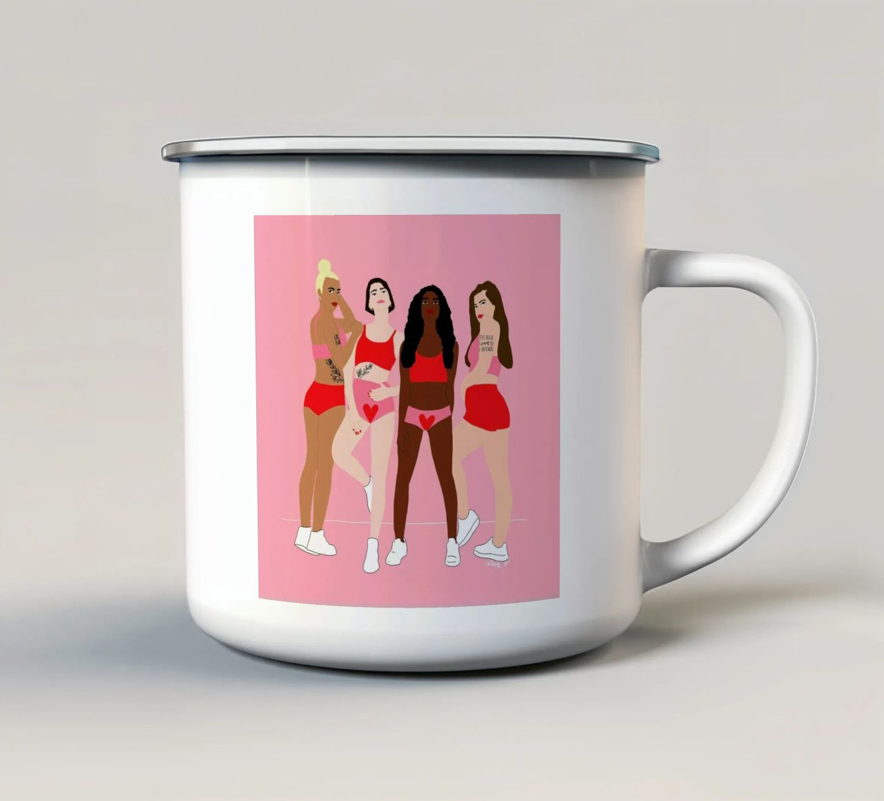 T'es belle comme tazza in smalto da Céleste Wallaert