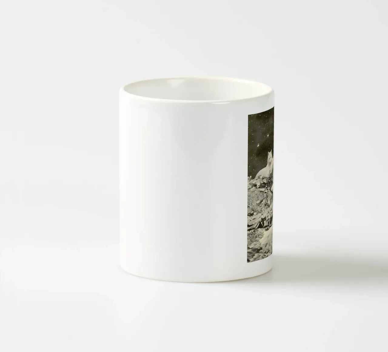 White Wolves tazza in ceramica da Florent Bodart