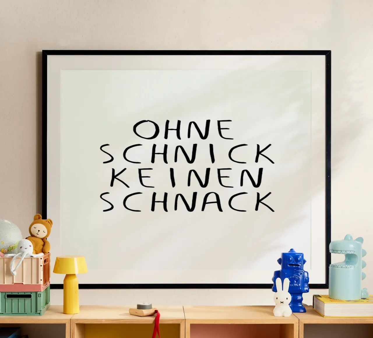 Schnick Schnack poster met kunststof frame van Amy & Kurt
