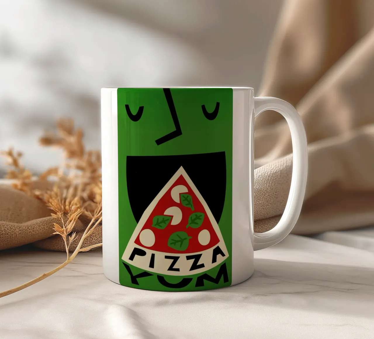 Yum Pizza tazza in ceramica da Fox & Velvet
