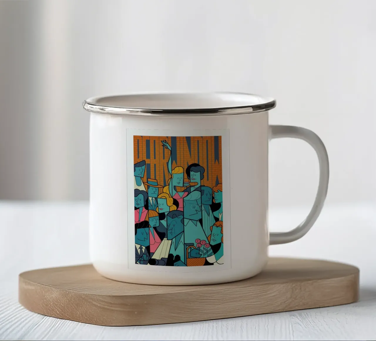 The Window mug en émail de Ale Giorgini
