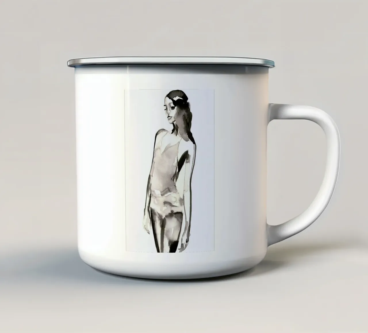 Man Sieht mug en émail de Victoria Verbaan