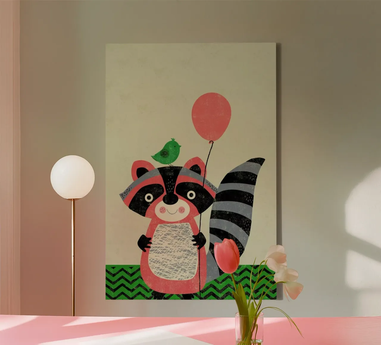 Raccoon 2 tela con Cornice a cassetta da Rocket68
