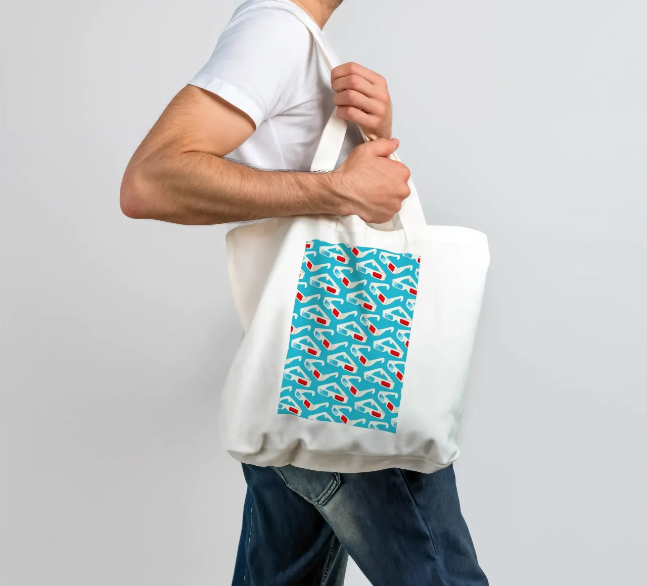 3D Glasses Pattern Teal borsa in juta da Kelly Gilleran