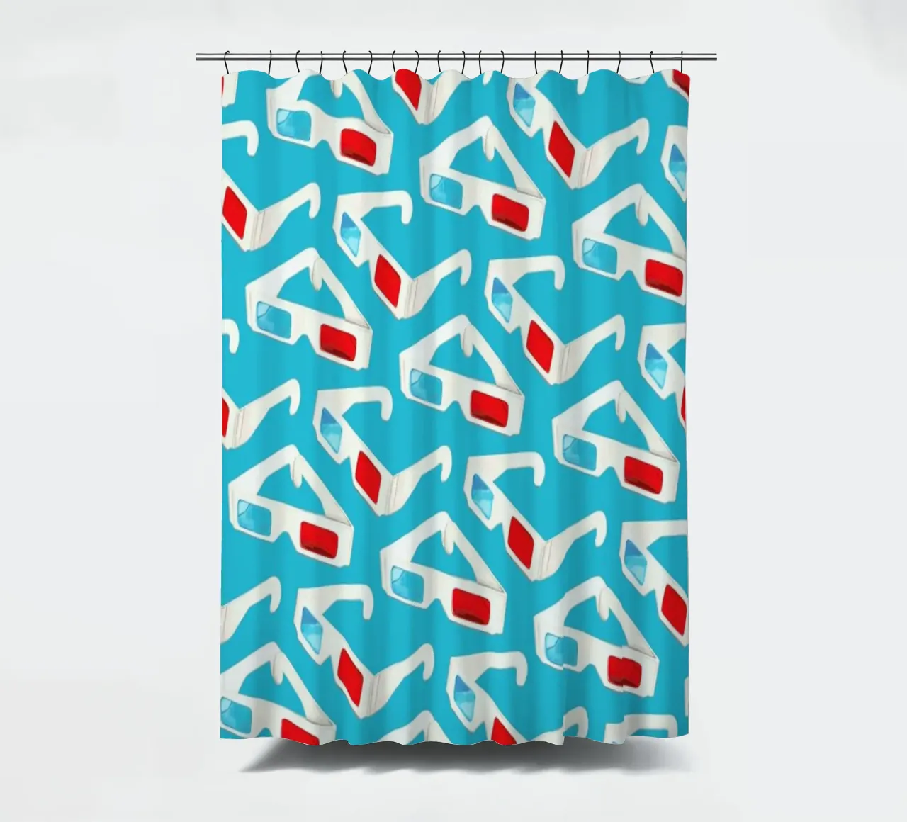 3D Glasses Pattern Teal tenda da doccia da Kelly Gilleran