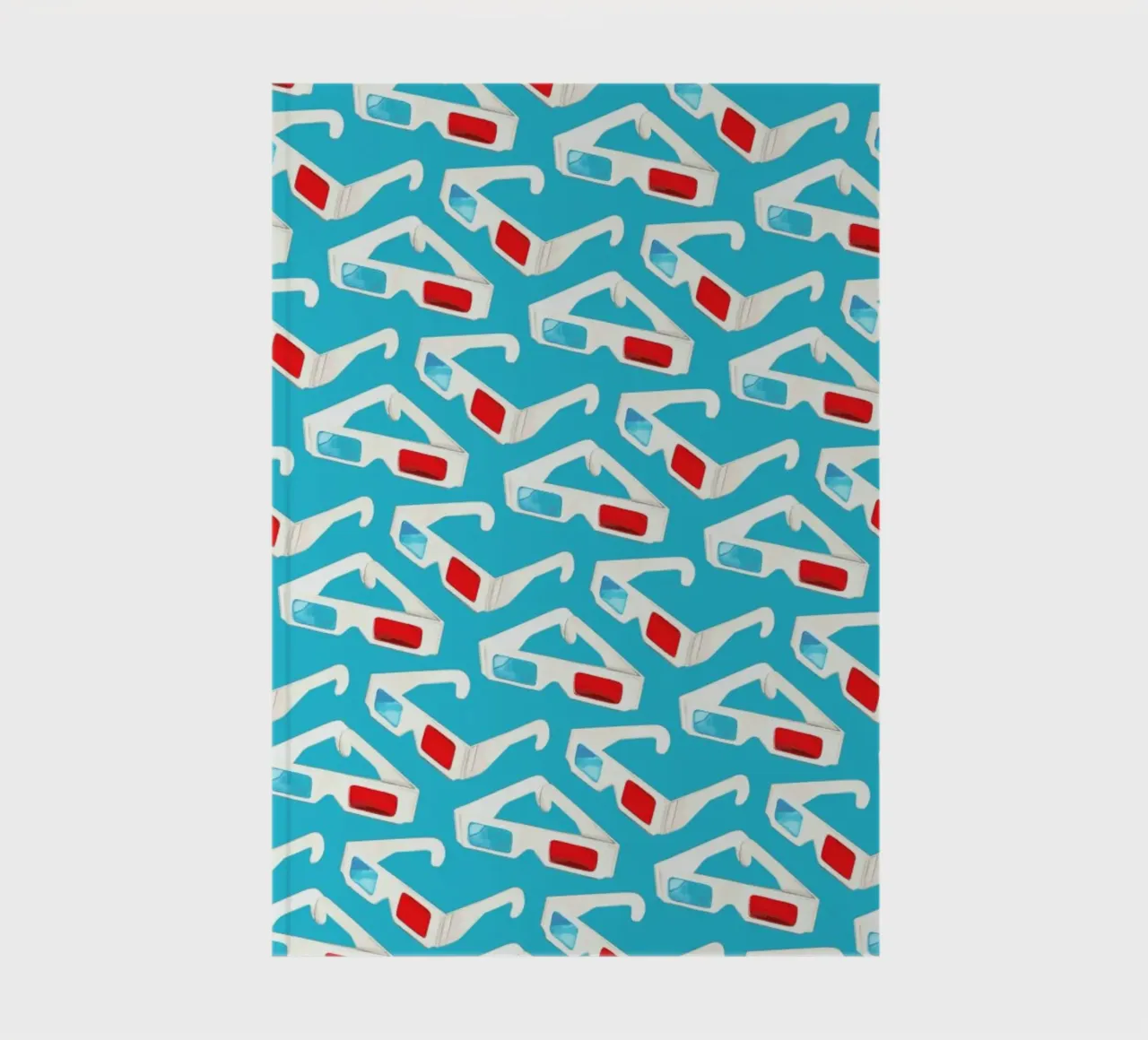 3D Glasses Pattern Teal notebook by Kelly Gilleran