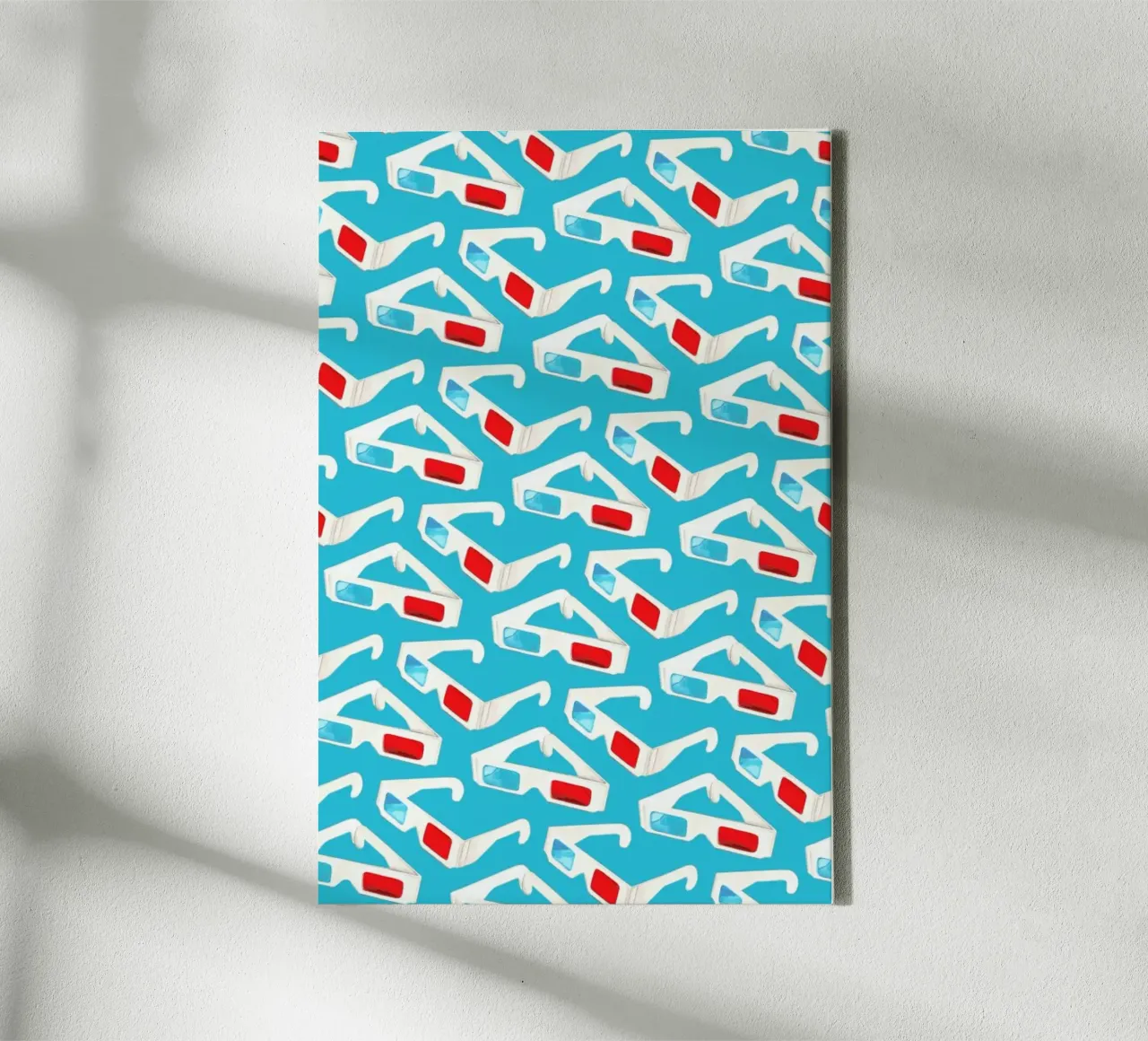 3D Glasses Pattern Teal tela con Cornice a cassetta da Kelly Gilleran