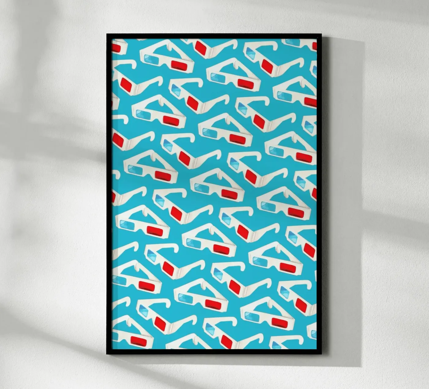 3D Glasses Pattern Teal poster by Kelly Gilleran
