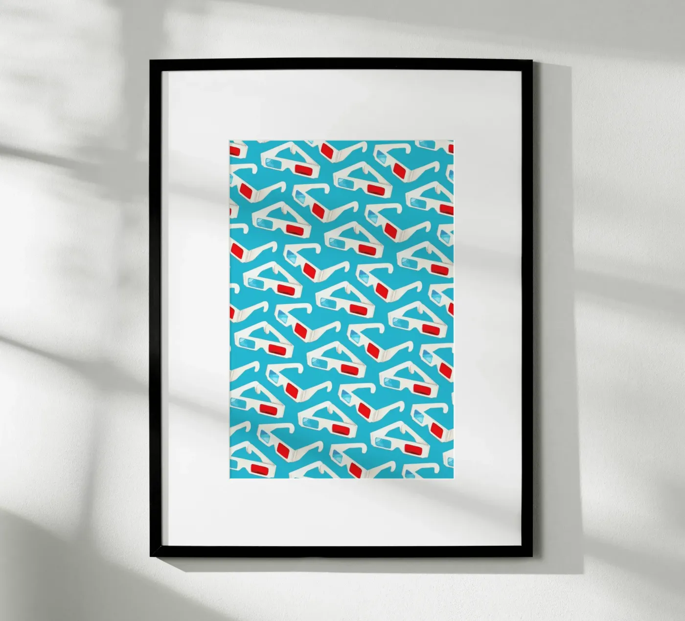 3D Glasses Pattern Teal poster by Kelly Gilleran