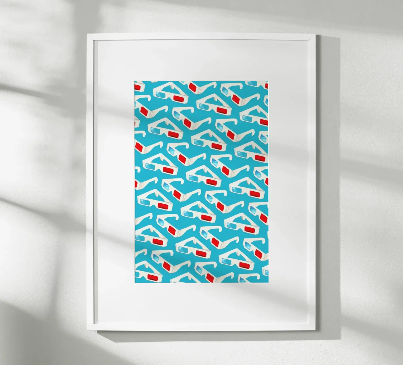 3D Glasses Pattern Teal poster by Kelly Gilleran
