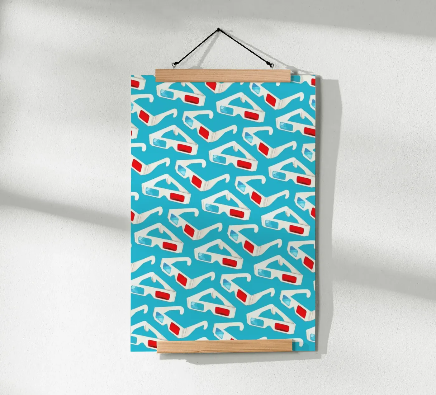 3D Glasses Pattern Teal poster by Kelly Gilleran