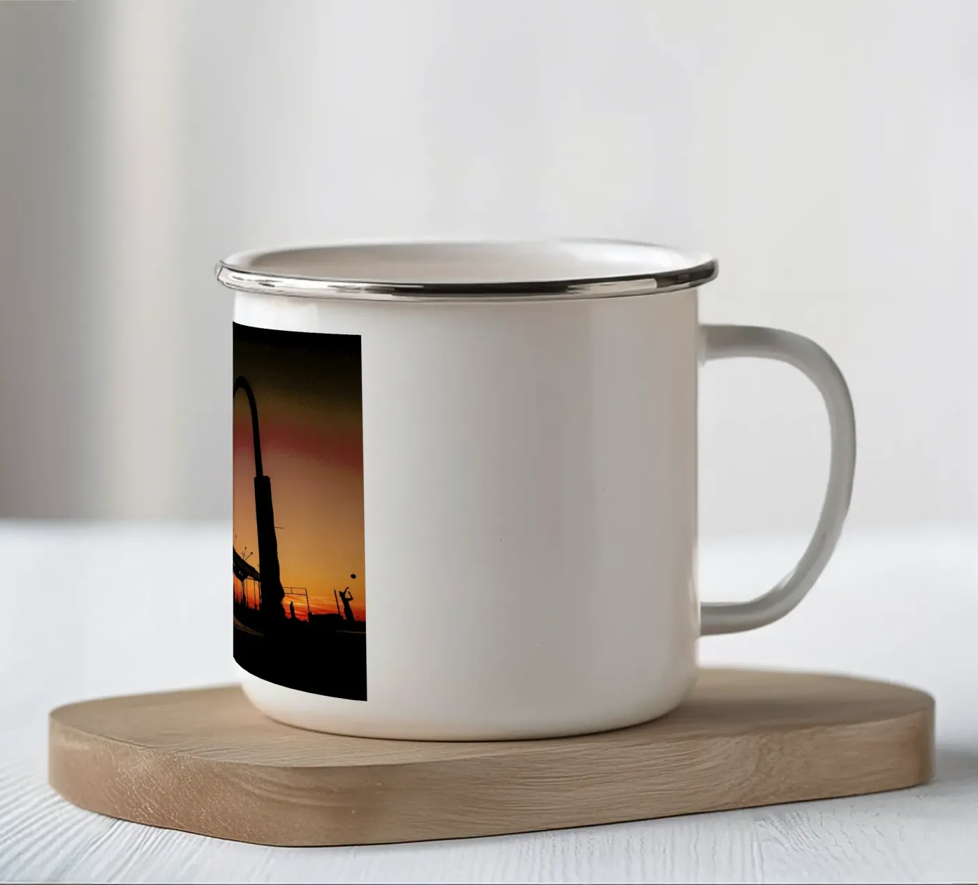 Sunset enamel mug by Philipp Reinhard