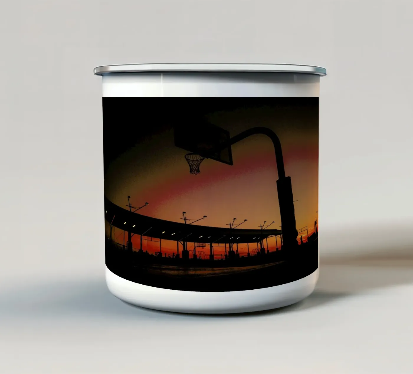 Sunset enamel mug by Philipp Reinhard