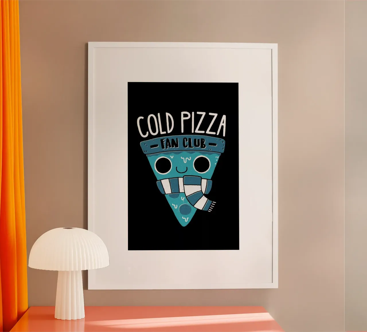 Cold Pizza Fan Club poster con telaio in legno da DinoMike