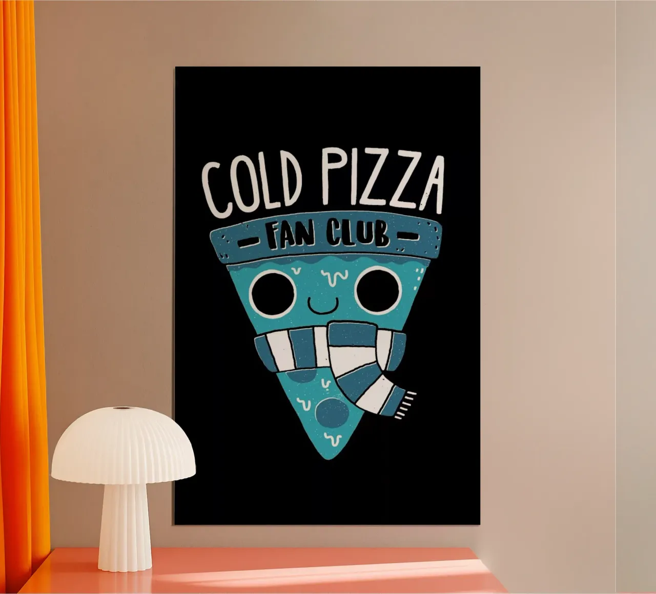 Cold Pizza Fan Club poster con telaio in legno da DinoMike