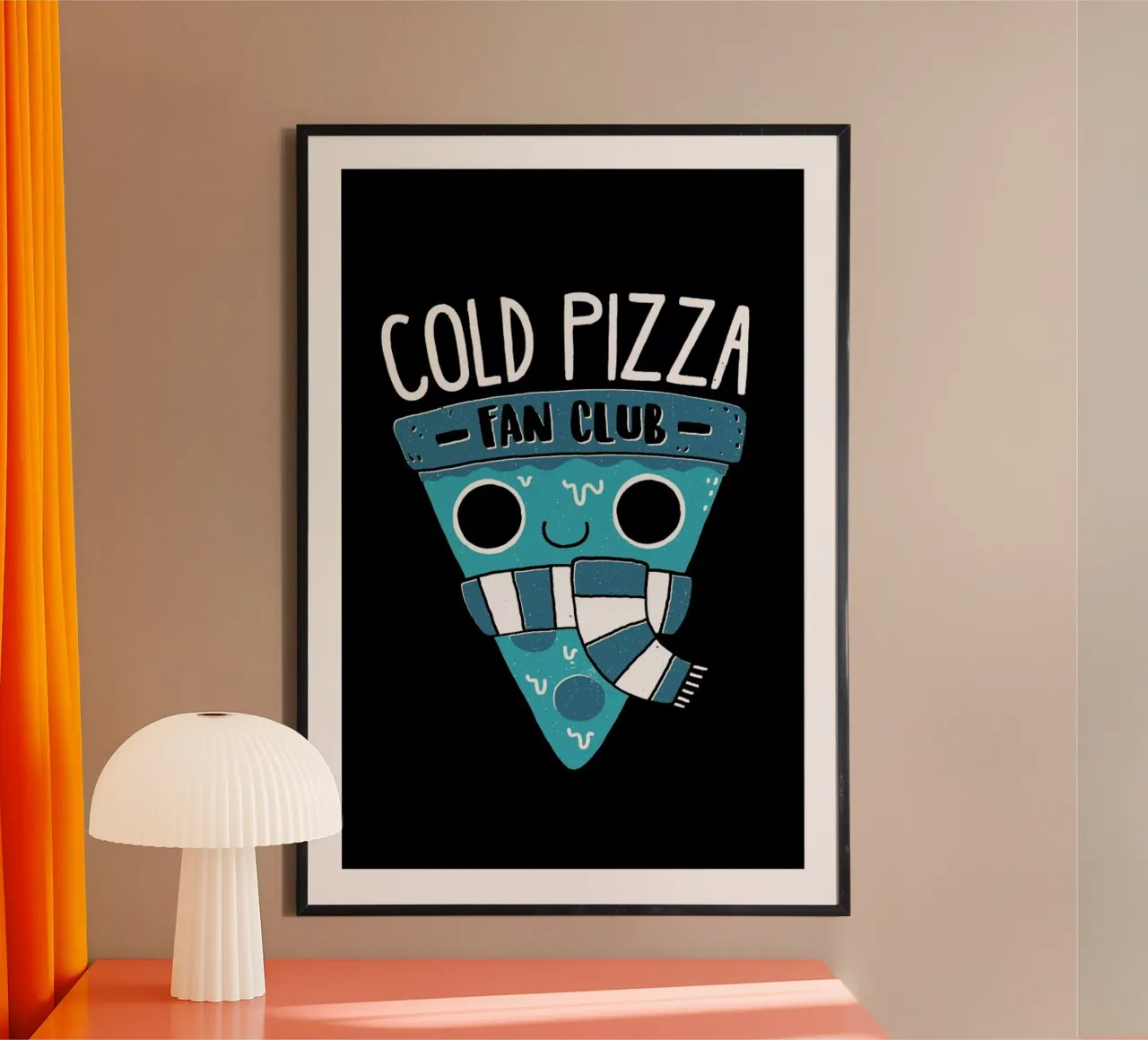 Cold Pizza Fan Club poster con telaio in legno da DinoMike