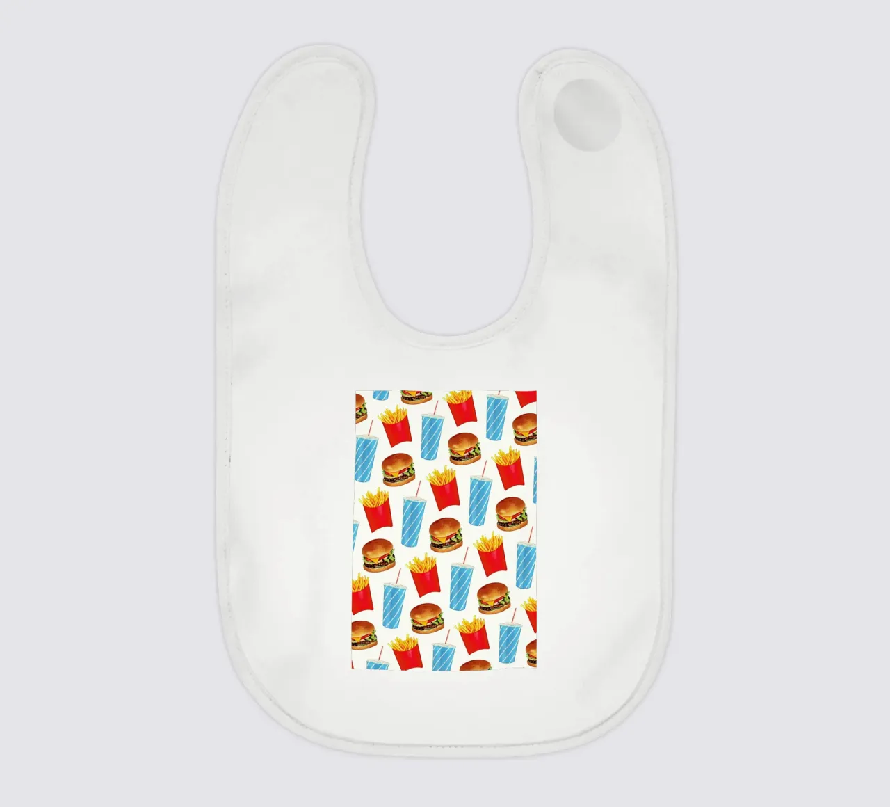 Combo Meal Pattern White baby bib by Kelly Gilleran