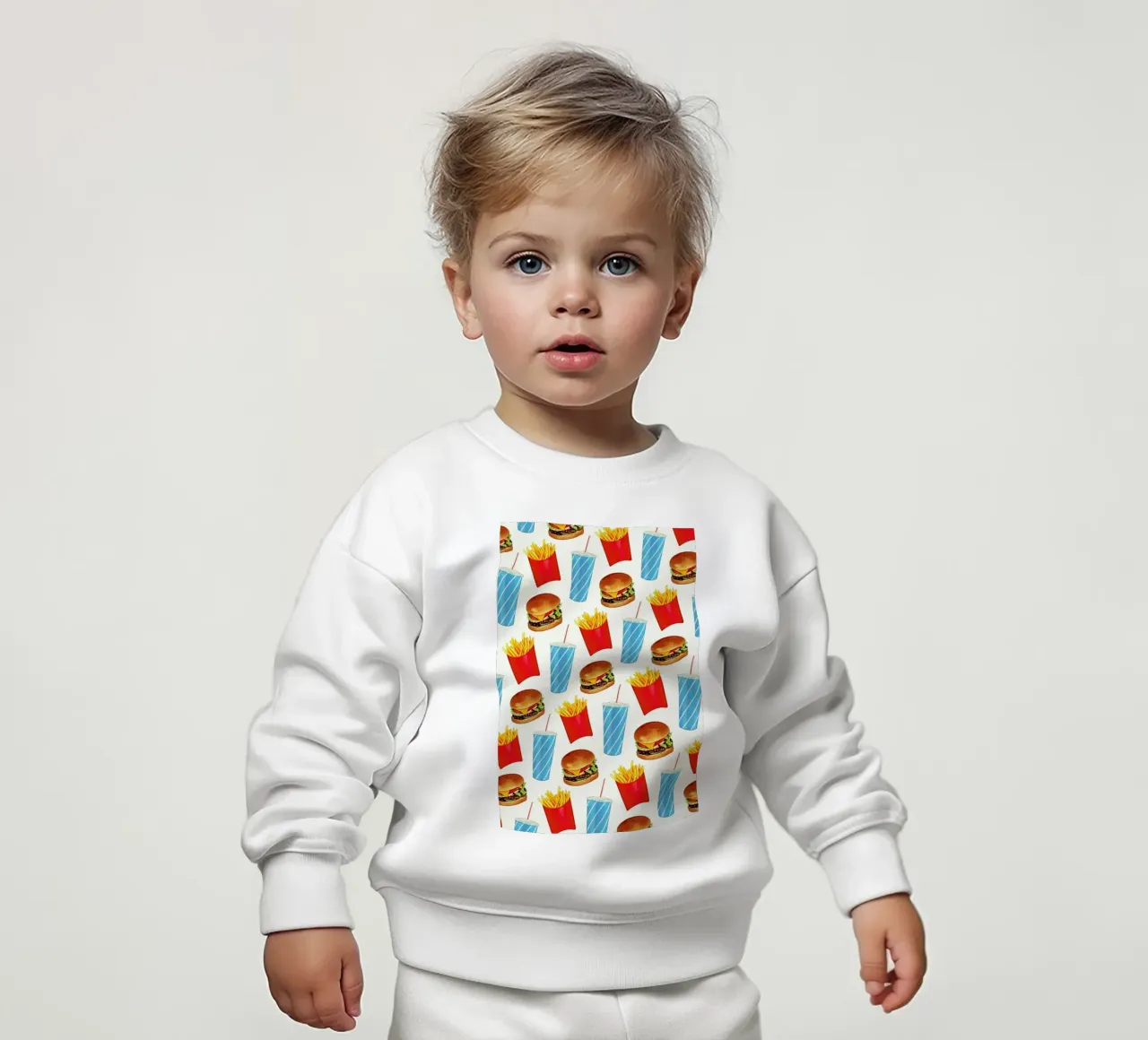 Combo Meal Pattern White baby sweatshirt by Kelly Gilleran
