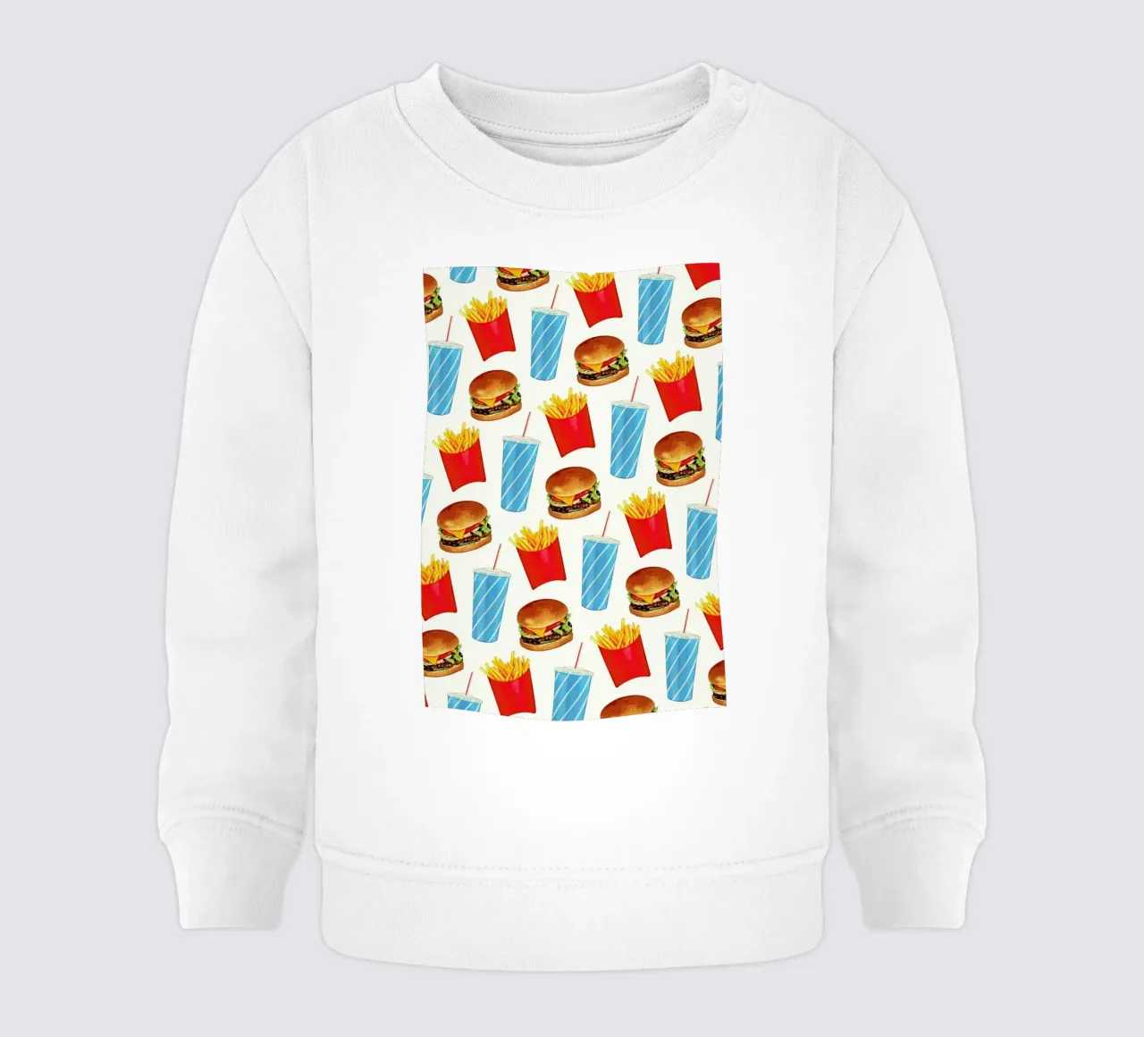 Combo Meal Pattern White baby sweatshirt by Kelly Gilleran