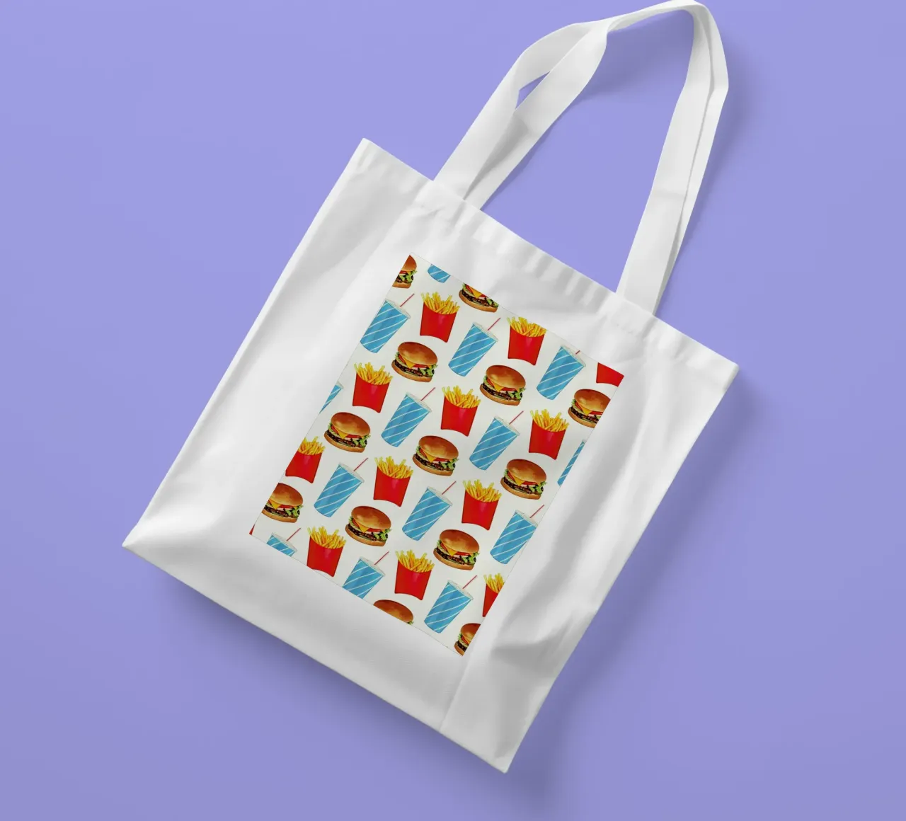 Combo Meal Pattern White borsa in juta da Kelly Gilleran