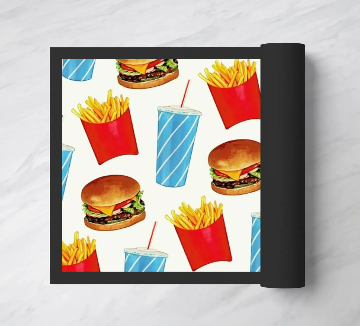 Combo Meal Pattern White Fußmatte von Kelly Gilleran